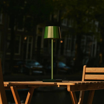 Tafellamp groen metaal Ø10x38 cm dimbaar oplaadbaar