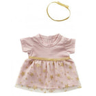 Poppenjurk 50 cm roze met haarband
