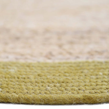 Vloerkleed jute wol katoen Ø140 cm
