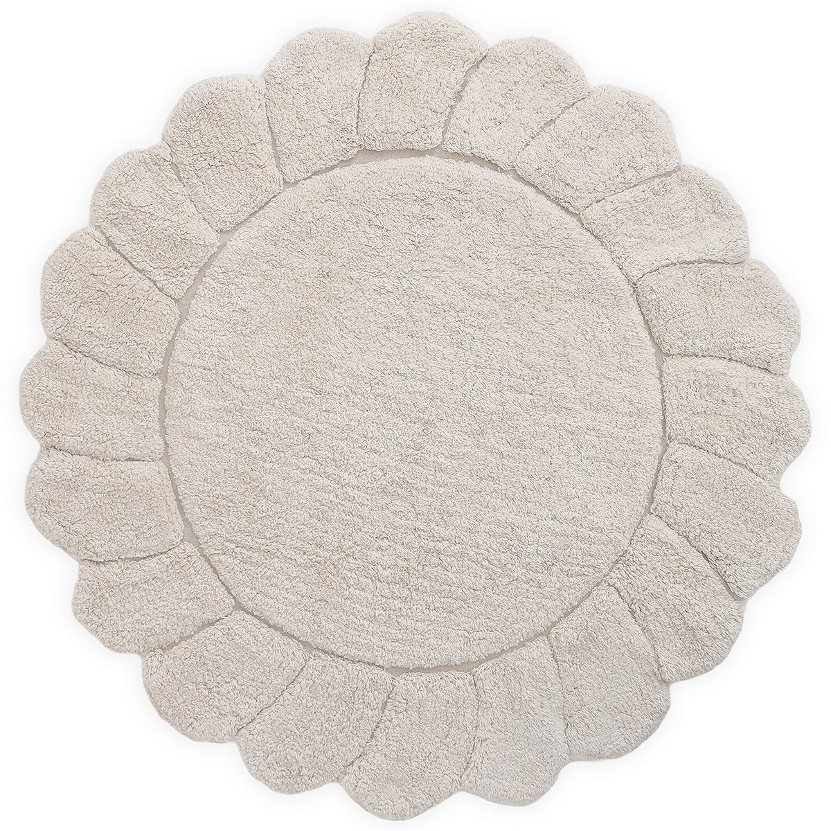 Rond kinderkamertapijt 110 cm katoen ecru