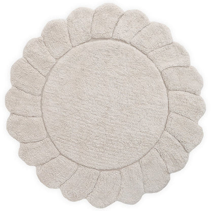 Rond kinderkamertapijt 110 cm katoen ecru