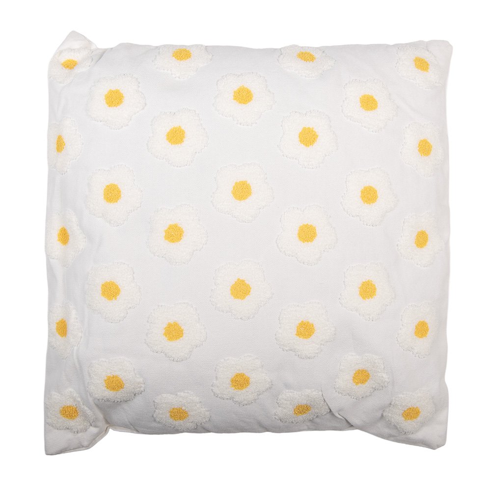 Sierkussen 45x45 cm wit synthetisch