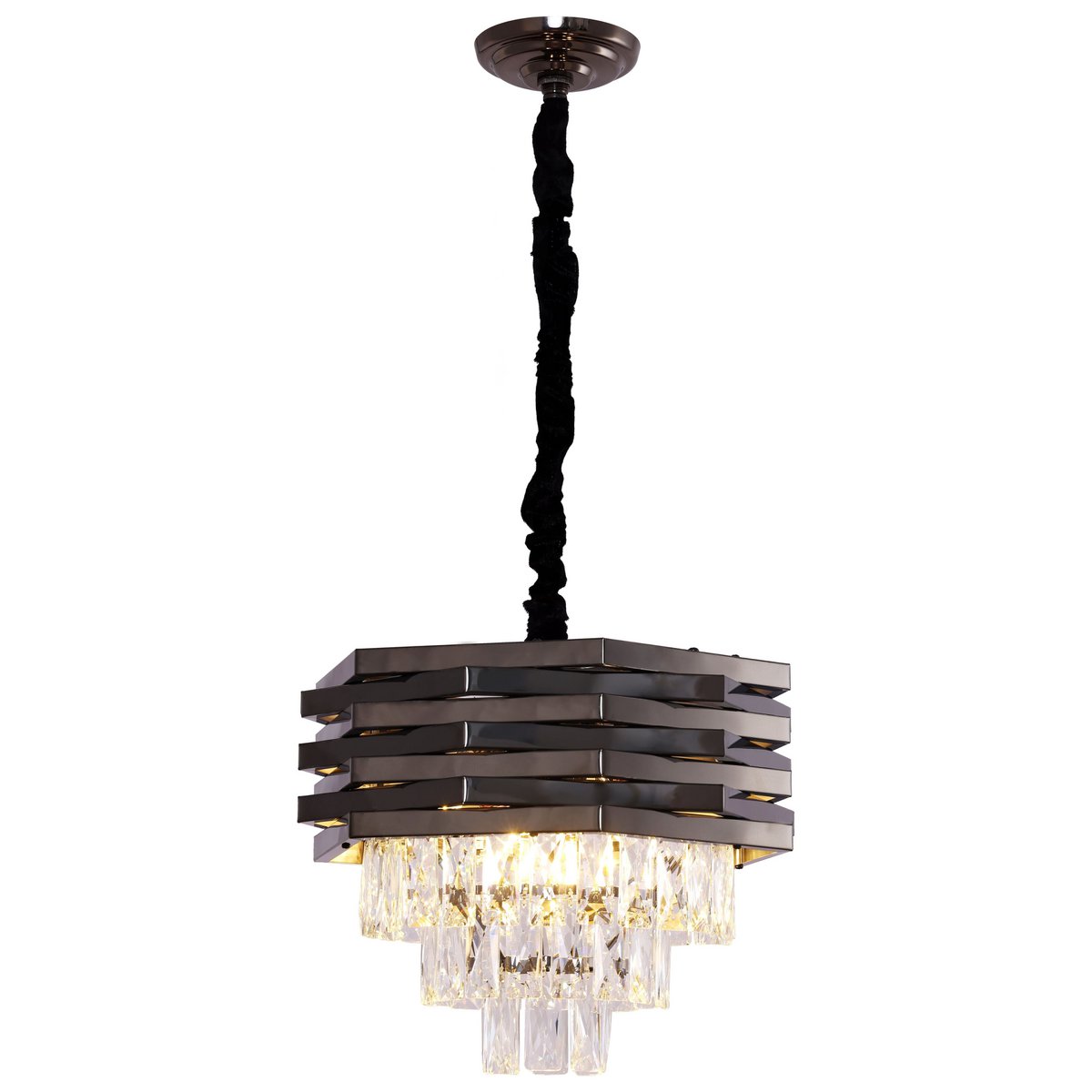 Hanglamp Crystal Black 40 cm metaal kristal