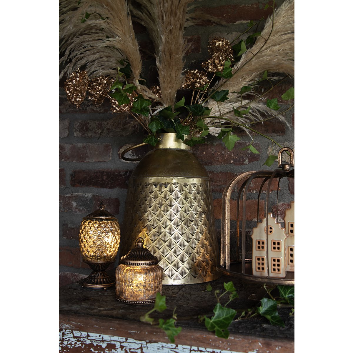 Decoratie Emmer Ø 29x38 cm Koperkleurig IJzer