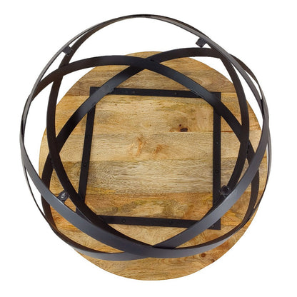Bijzettafel rond Ø 75 cm tabak metaal