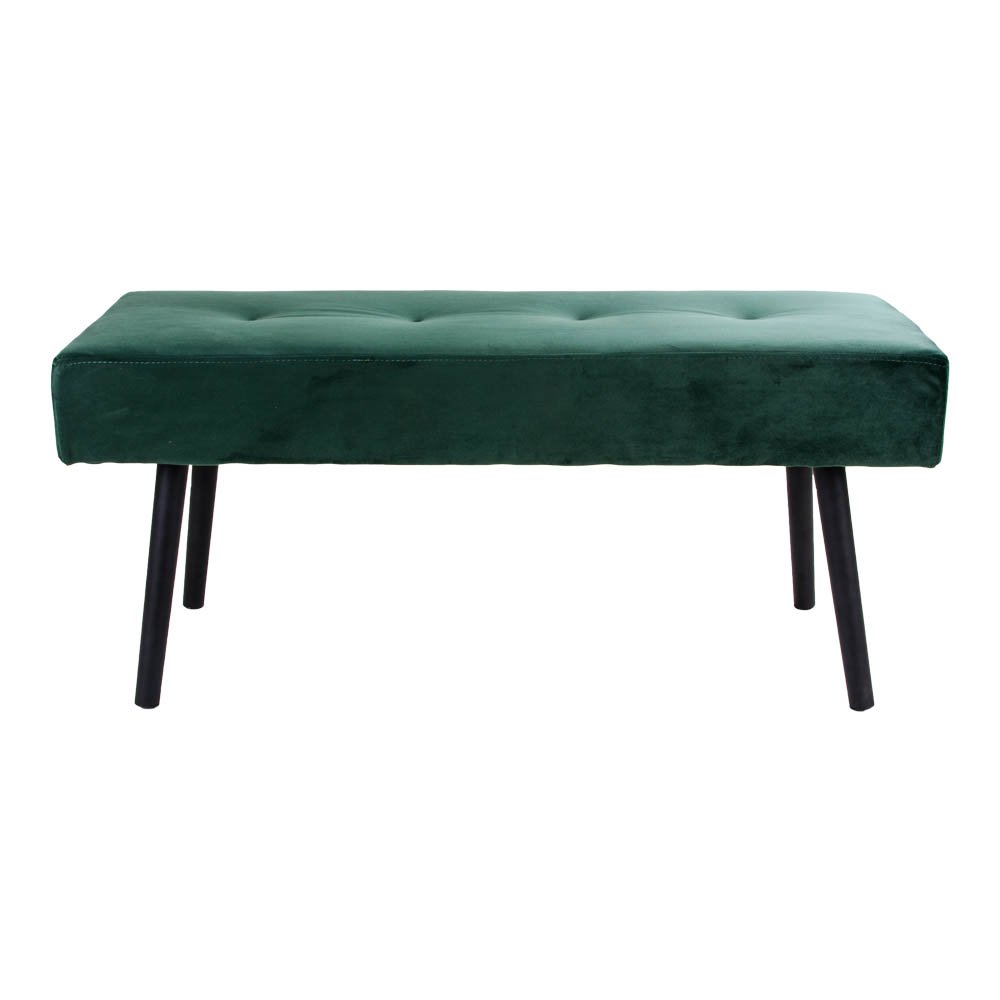 Bank 100x35x44 cm groen fluweel staal