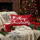 Kussenhoes kerst 30x50 cm rood geborduurd