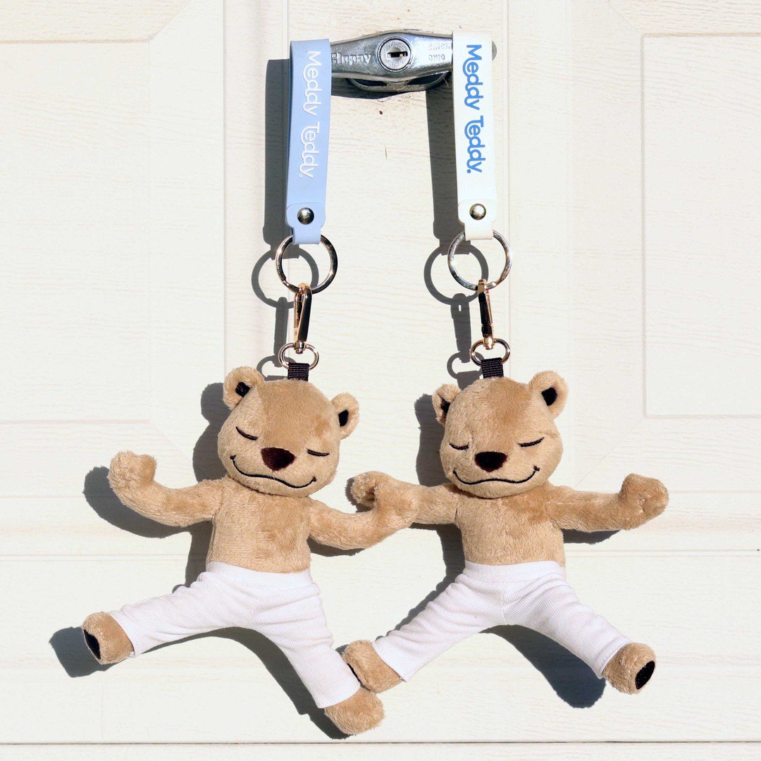 Sleutelhanger Meddy Teddy 19 cm wit
