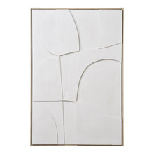 Wanddecoratie canvas 60x90 cm wit reliëf