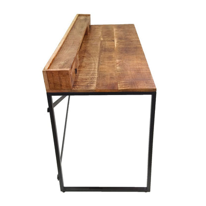Bureau 120x77/88x55 cm mangohout zwart