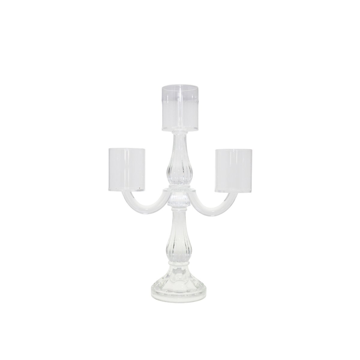 Kroonluchter transparant glas 3 lichten 35 cm
