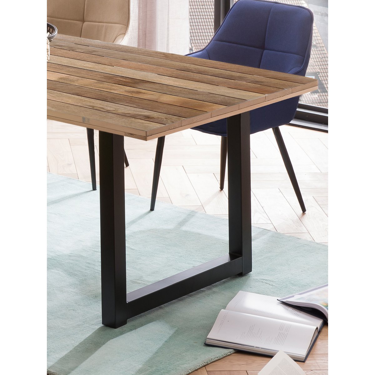 Eettafel 200x100 cm mangohout metaal