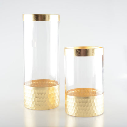 Vaas glas goud transparant H30cm