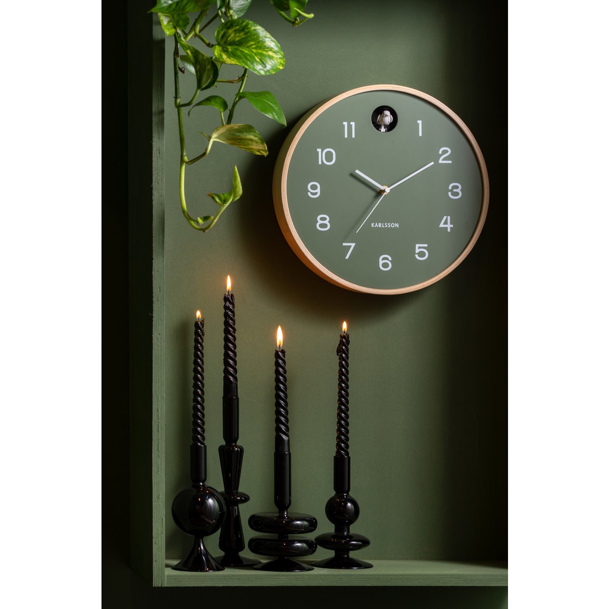 Wandklok hout natuurlijk