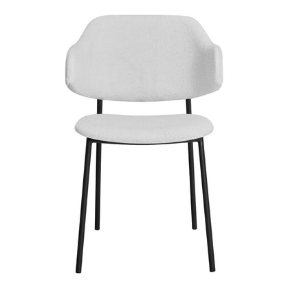 Fauteuil set 2 stuks bouclé wit metaal