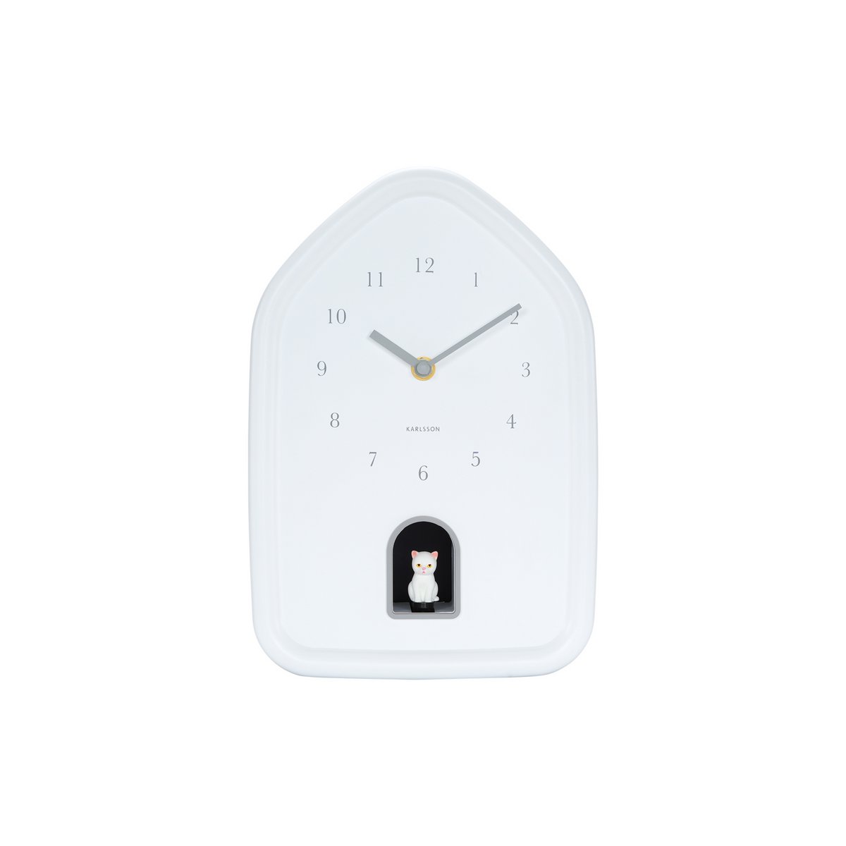 Wandklok huisvorm 29 cm wit