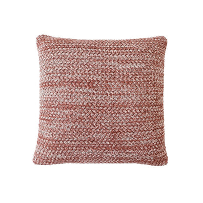 Kussenhoes 45x45 cm gebreid katoen donkerbruin