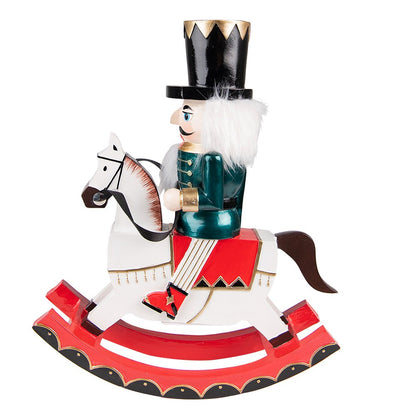 Nutcracker Figurine 29 cm White Green Plastic Christmas Decoration