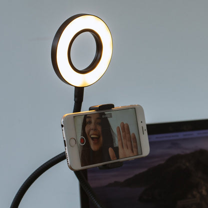 LED ringlamp met smartphonehouder 15x8x19 cm