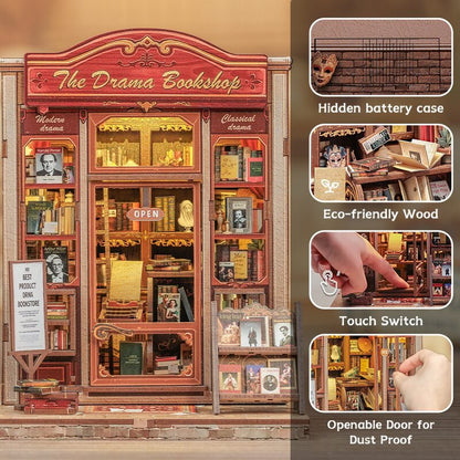 Cutebee, 3D DIY huisje, The Drama Bookshop, CWGC206,15,5x16x18cm