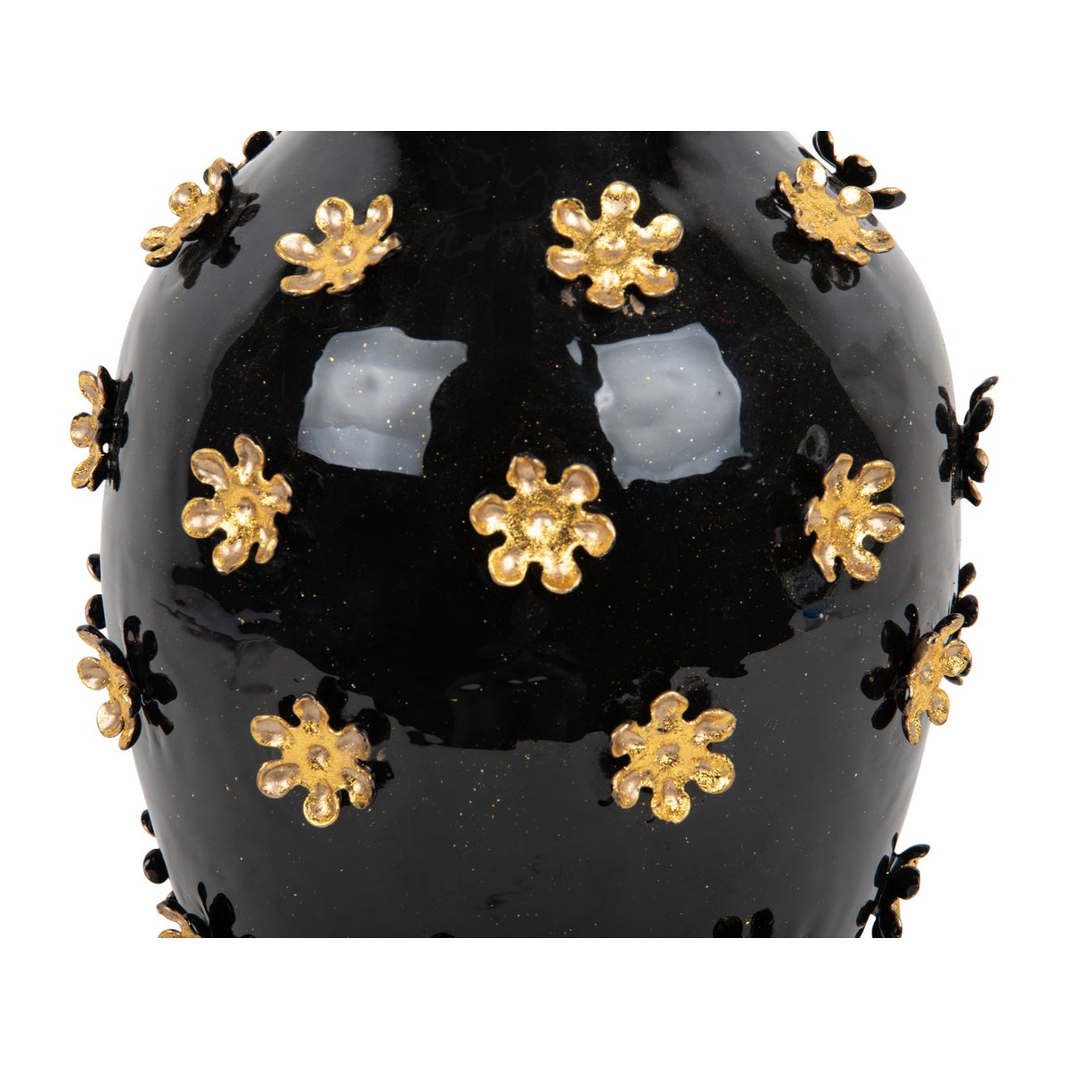 Vaas zwart goud 24x24x30 cm
