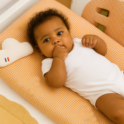 Gingham organic cotton changing pad cover
