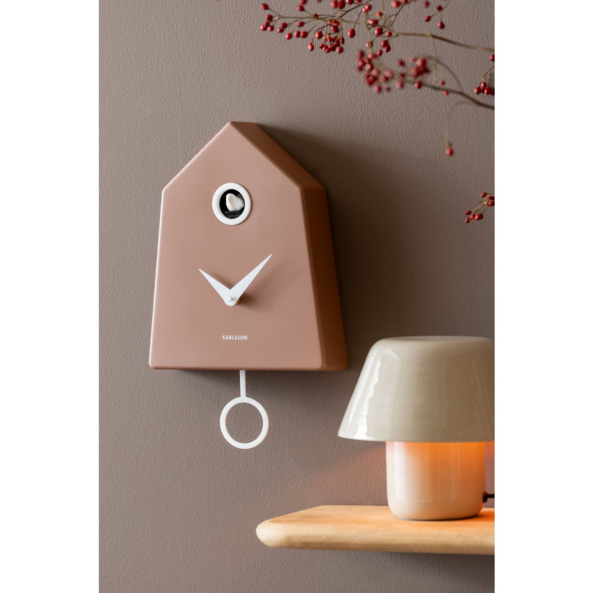 Wandklok Karlsson Grafico 36 cm bruin