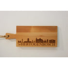 Borrelplank beukenhout 59 cm met skyline gravering
