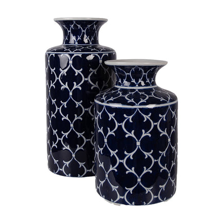 Vaas Ø 19x41 cm Blauw Keramiek
