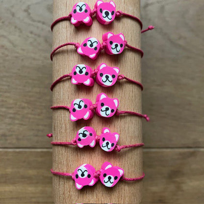Luna Leena Kinderarmband Beer Roze Handgemaakt Nepal