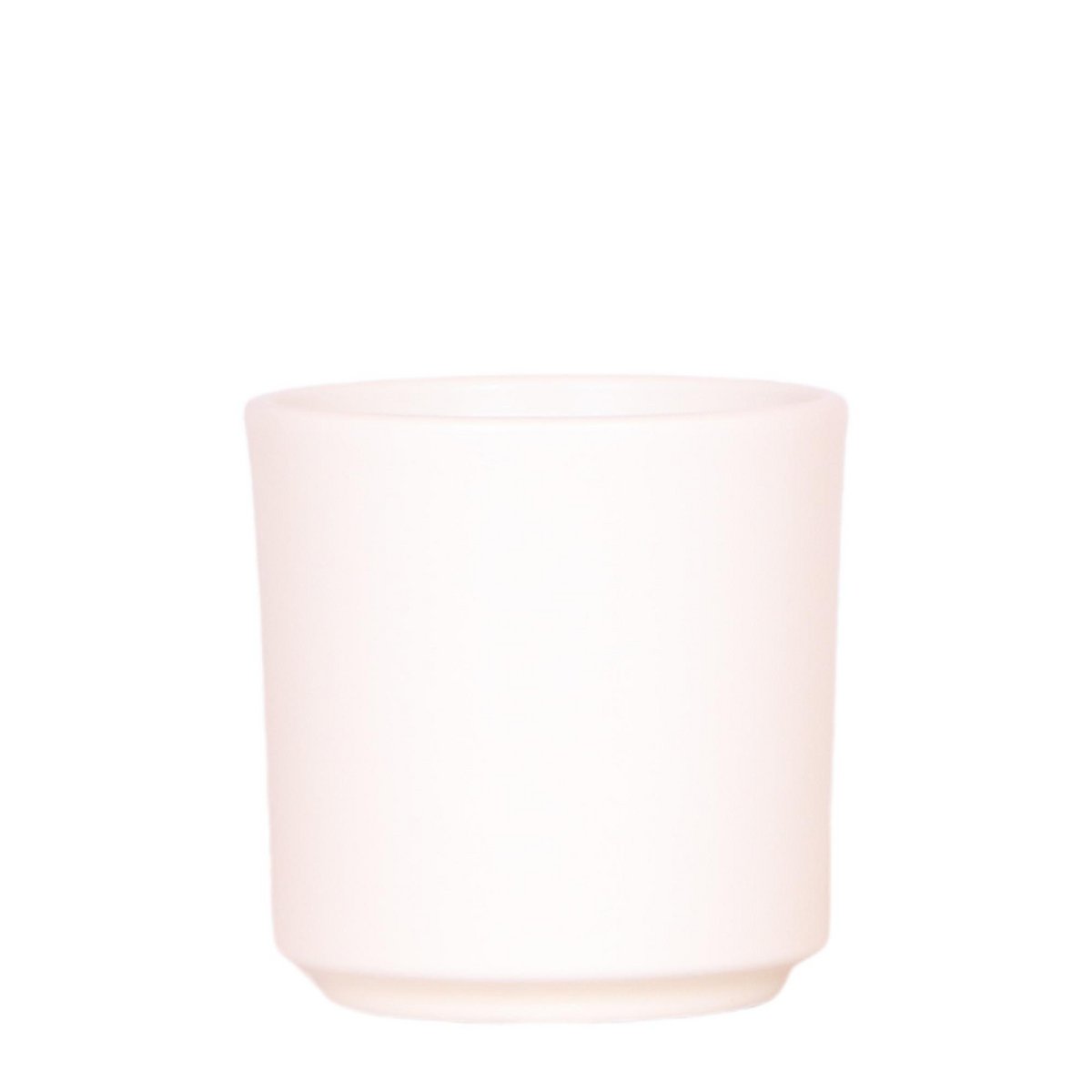 Compact white ceramic flower pot