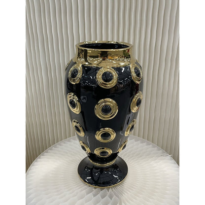 Vaas keramiek goud zwart H46cm