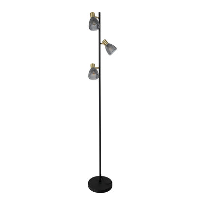 Vloerlamp Lindita 154 cm zwart metaal glas