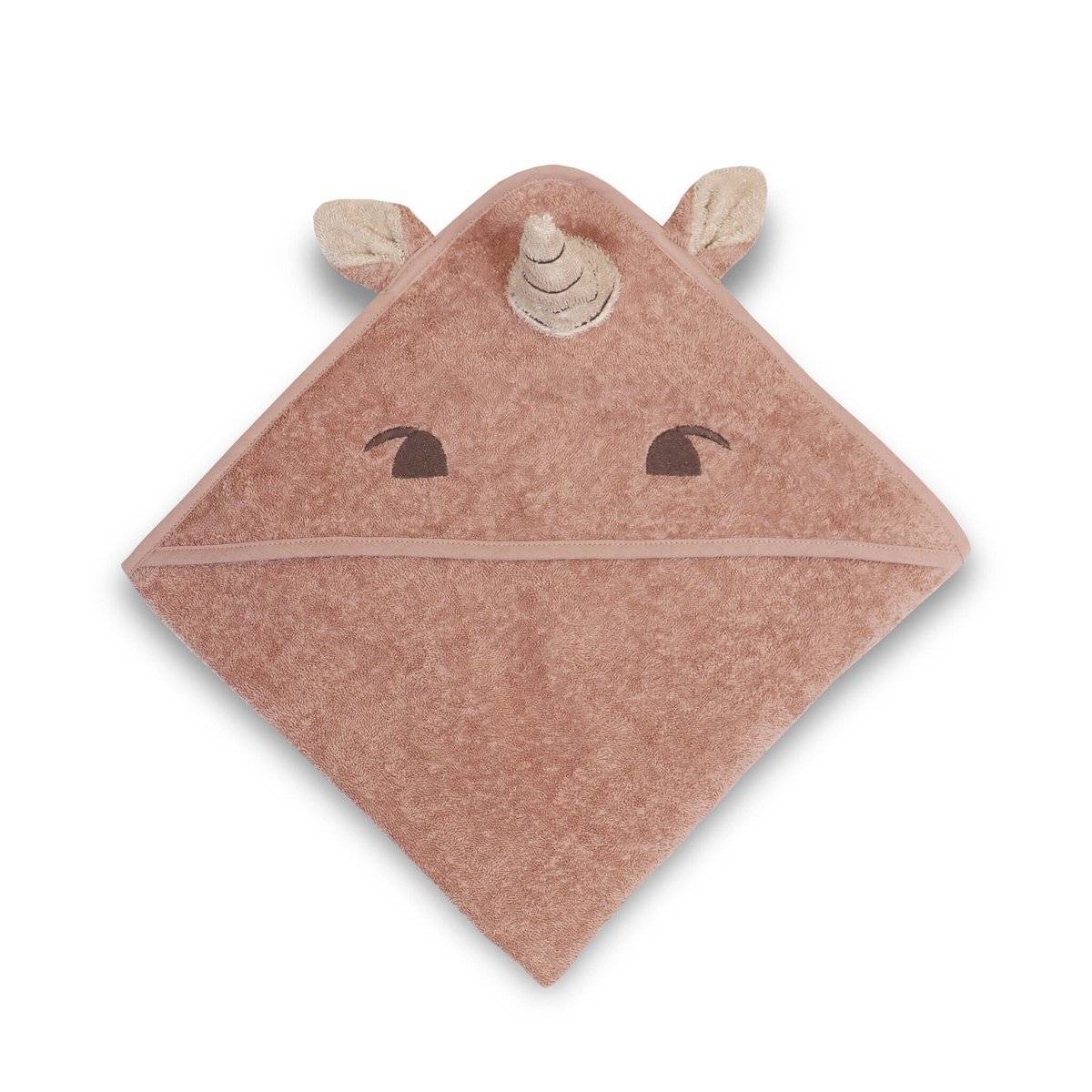 Baddoek capuchon eenhoorn roze 100x100 cm
