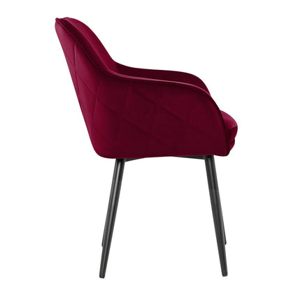 Eetkamerstoel rood fluweel 61x60x85 cm