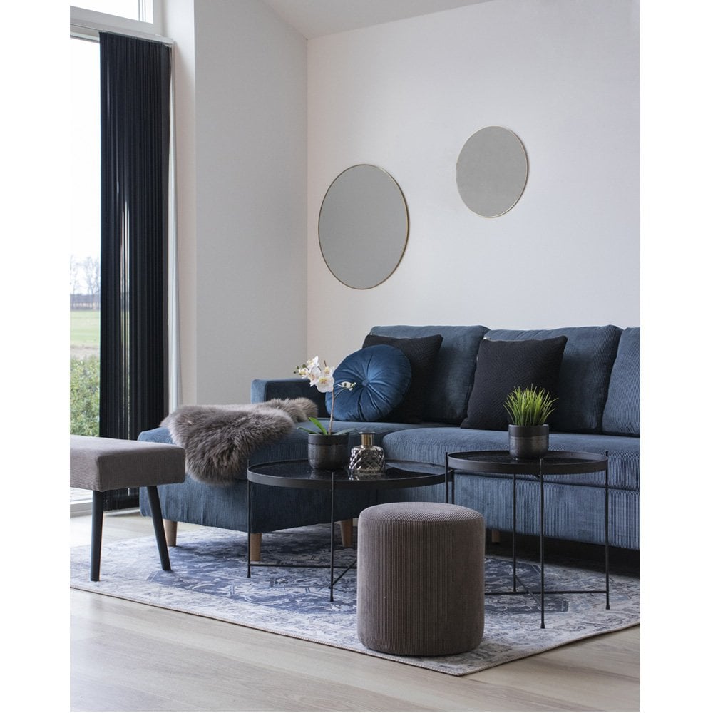Wandspiegel Ø40 cm messinglook staal
