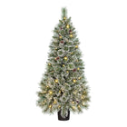 Vandans Artificial Christmas Tree with LED Lighting and Timer Function - H120 x Ø60cm - Green