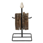 Onderzetters kip 6 stuks hout bruin