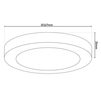 Plafondlamp rond 24,6 cm wit instelbare lichtkleur