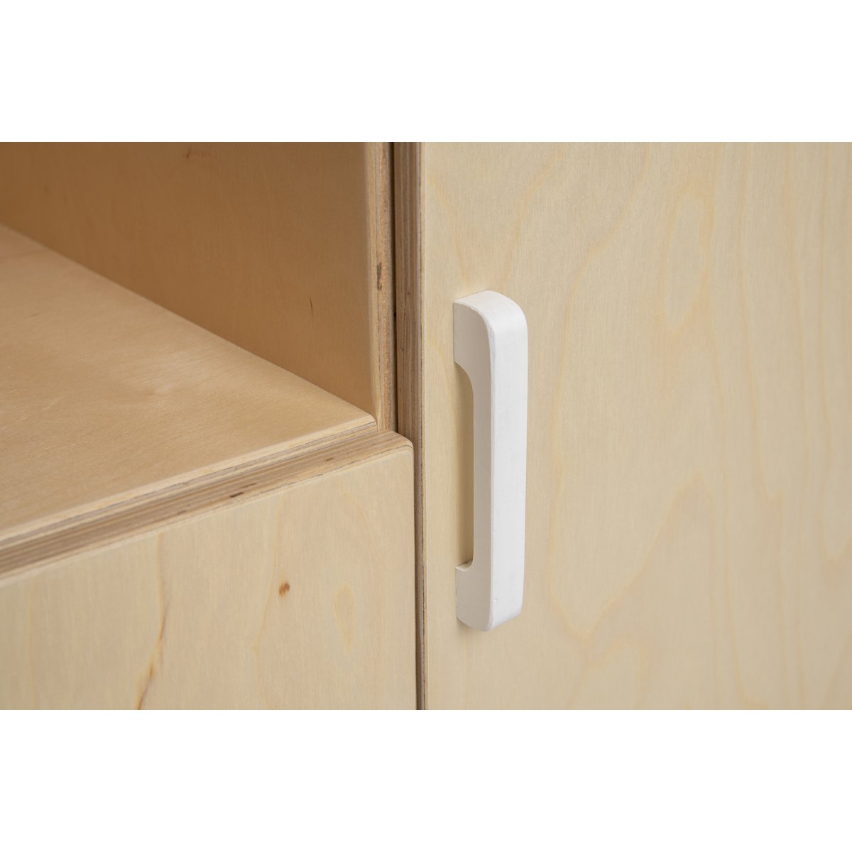 Poppencommode hout naturel wit