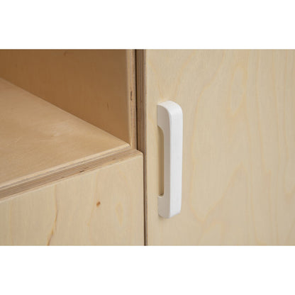 Poppencommode hout naturel wit