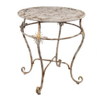 Bistro Table White Brown, Iron Ø 69x76 cm