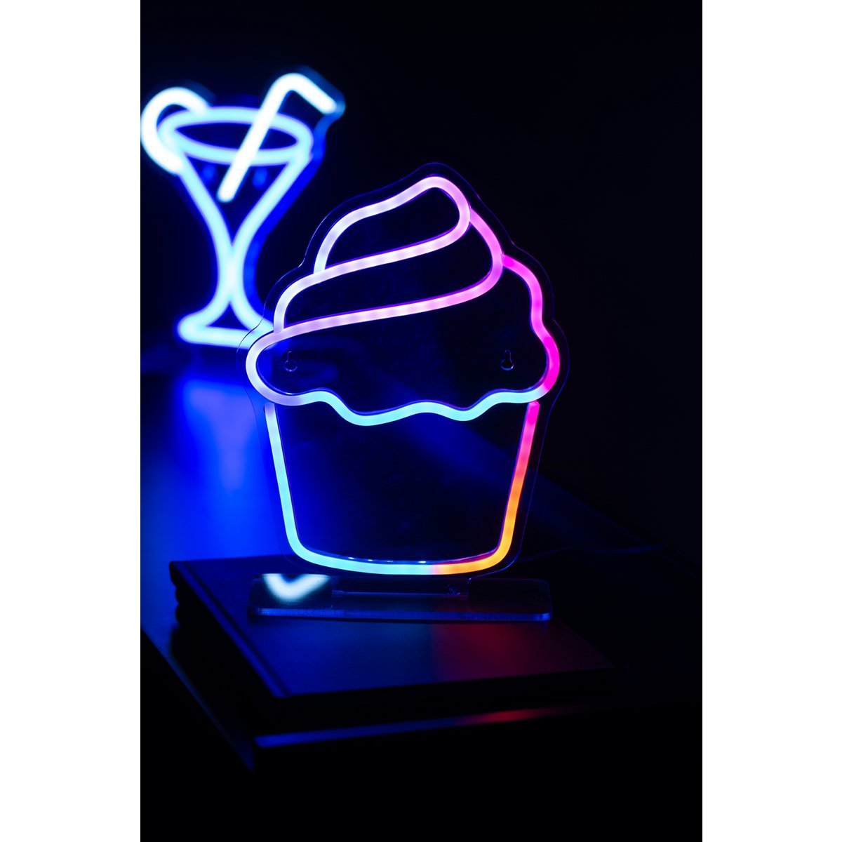 Neonlicht cupcake kleur veranderend