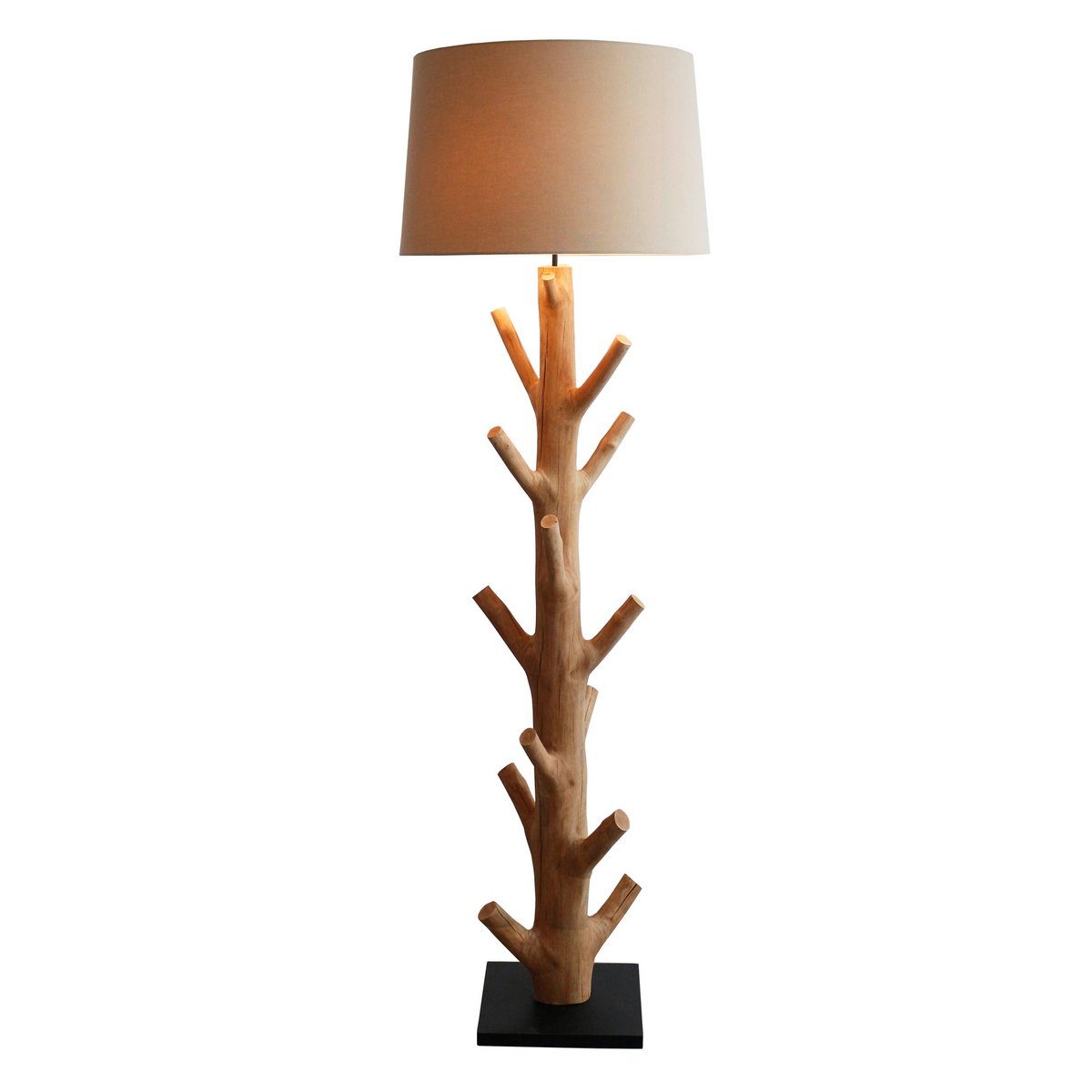 Vloerlamp drijfhout naturel wit 175 cm