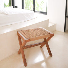 Houten kruk 55x45 cm gerecycled papier beige