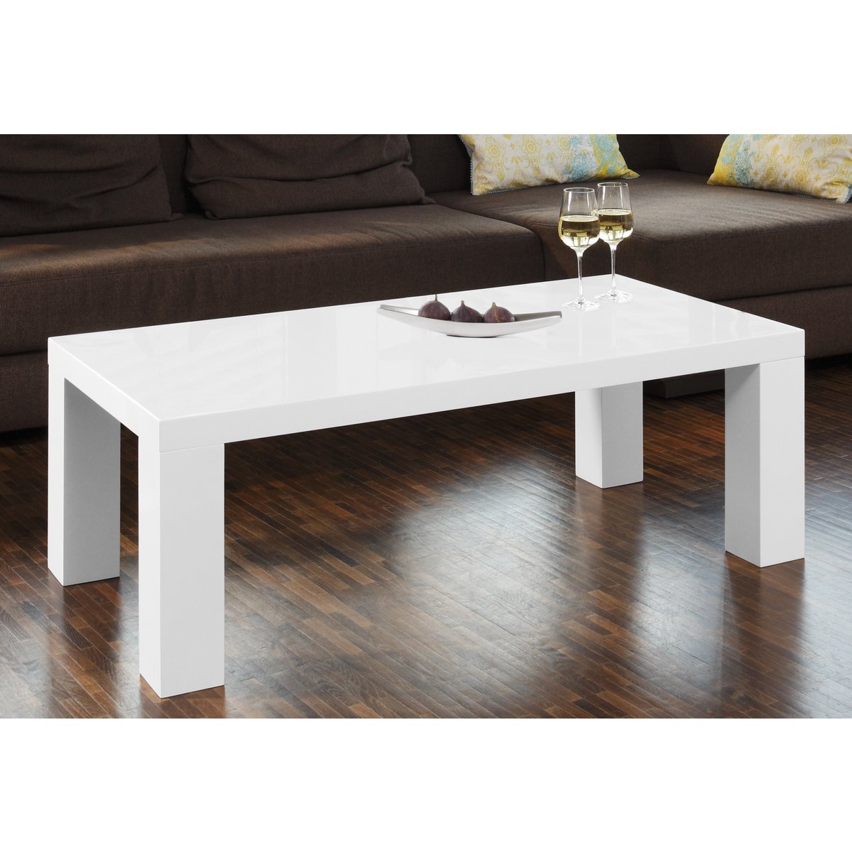 Salontafel 120x60x40 cm wit hoogglans MDF