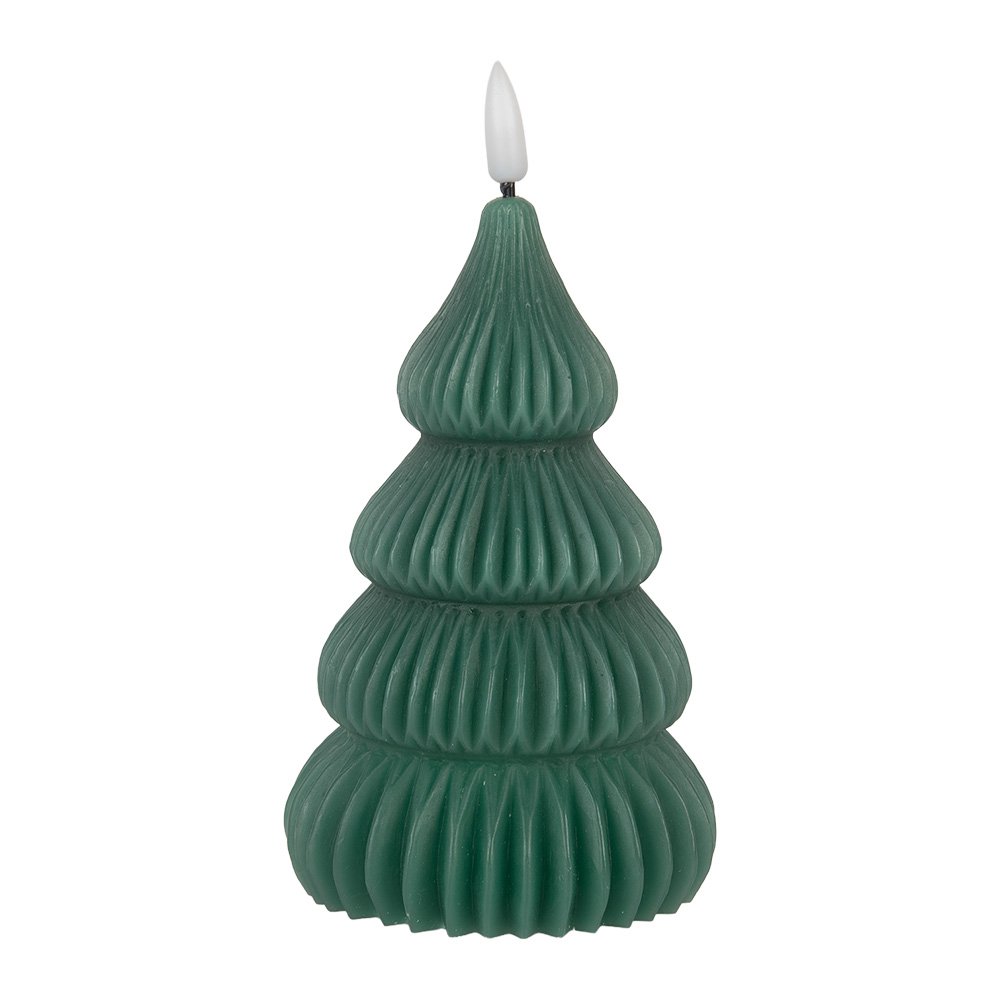 LED kaars 8x17 cm groen wax