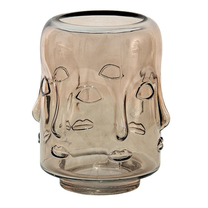 Vaas 14x18 cm bruin glas