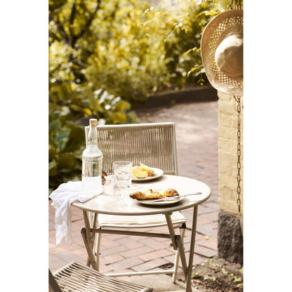Arcas Bistroset, 2 stoelen en 1 tafel, polyester/staal, taupe