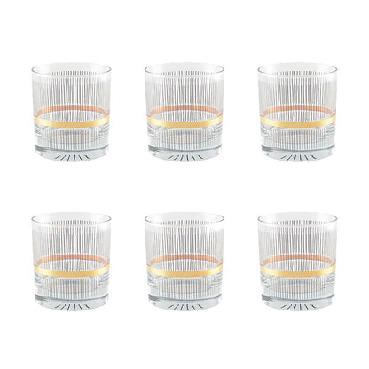 Black And Gold Whisky Glasses Set Of 6 Elegant Collection